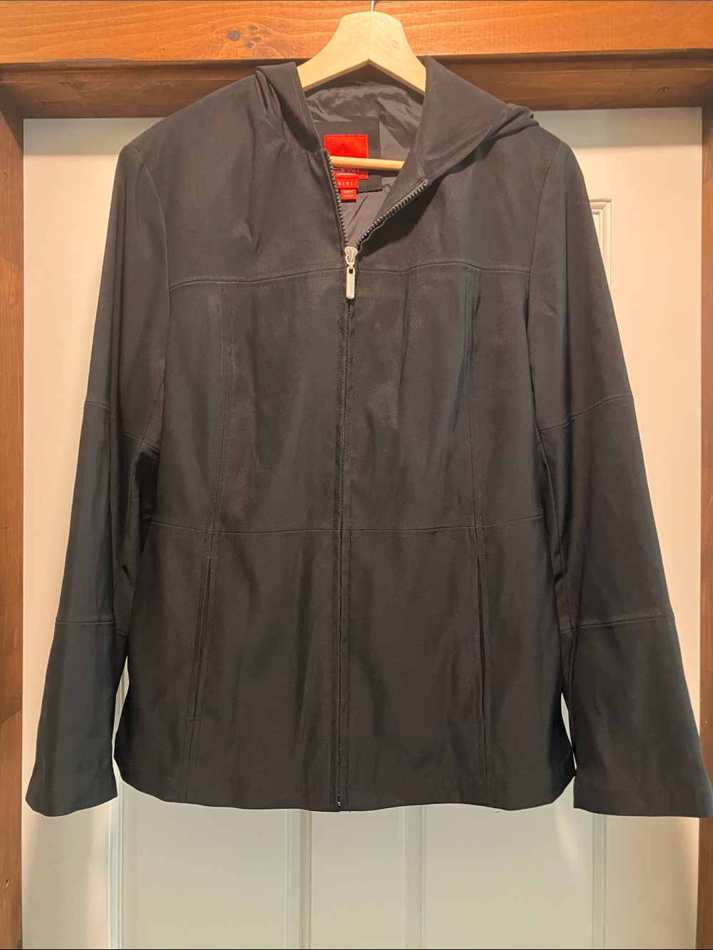 Esprit Black Hooded Windbreaker Jacket